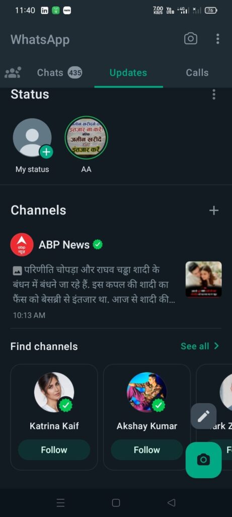 join WhatsApp Channels