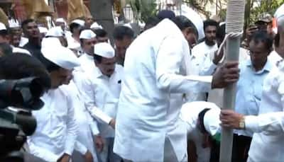 Outage As Cong Worker Removes Siddaramaiah's Shoes Holding National Flag During Gandhi Jayanti Event: WATCH