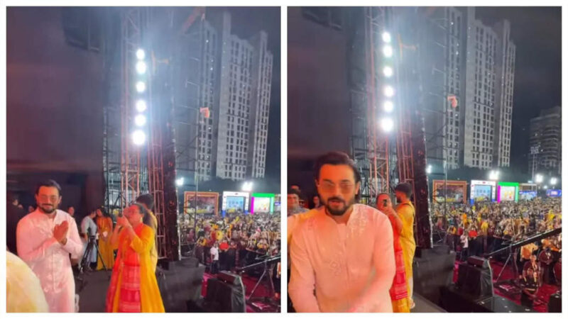 Watch: Falguni Pathak’s electrifying Navratri celebration in Mumbai begins, ‘Taaza Khabar’ actor Bhuvan Bam attends