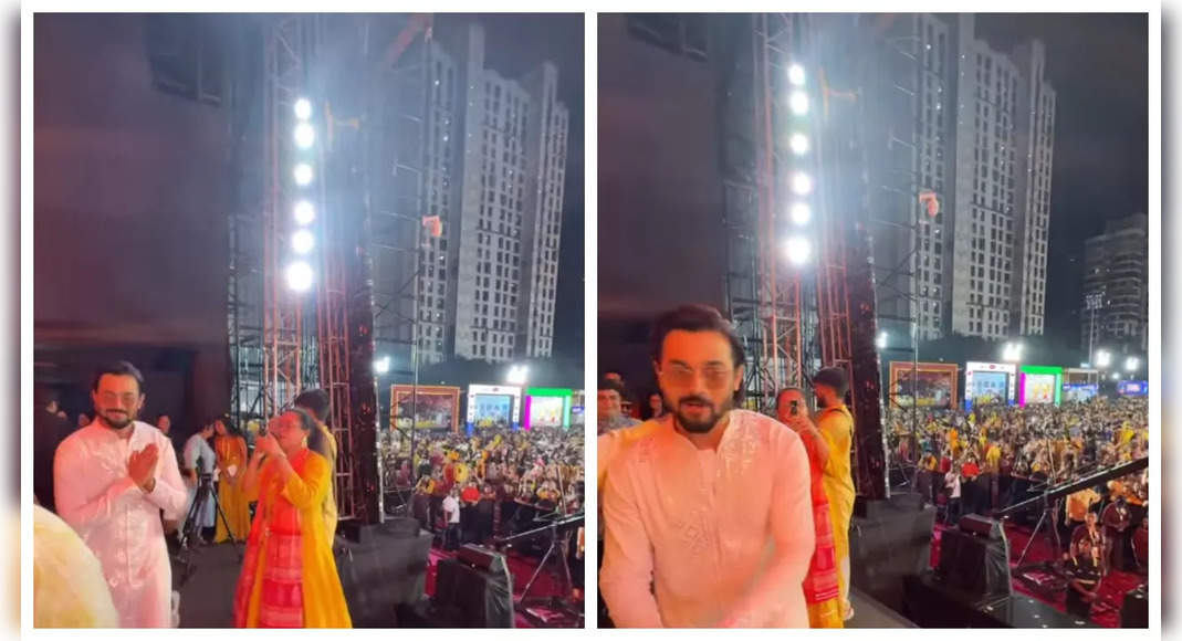 Watch: Falguni Pathak’s electrifying Navratri celebration in Mumbai begins, ‘Taaza Khabar’ actor Bhuvan Bam attends