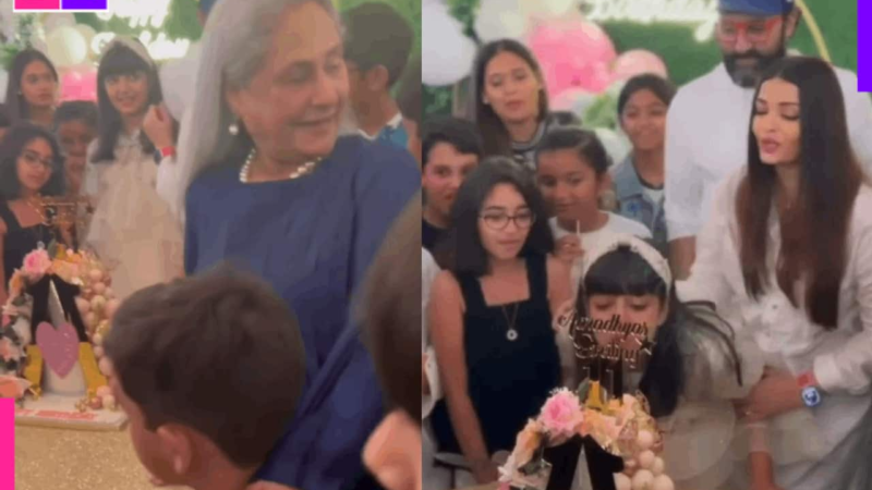 Jaya Bachchan seen with Aaradhya in her birthday party, Aishwarya Rai Bachchan, Abhishek Bachchan spotted standing behind but…watch viral video