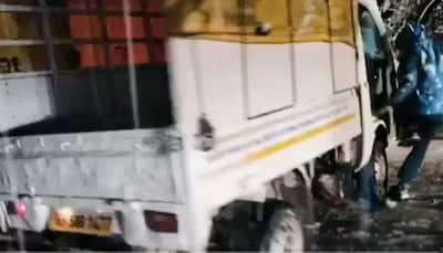 Close Shave For Driver As Truck Slips, Falls Into Valley In Himachal Due To Icy Road| WATCH