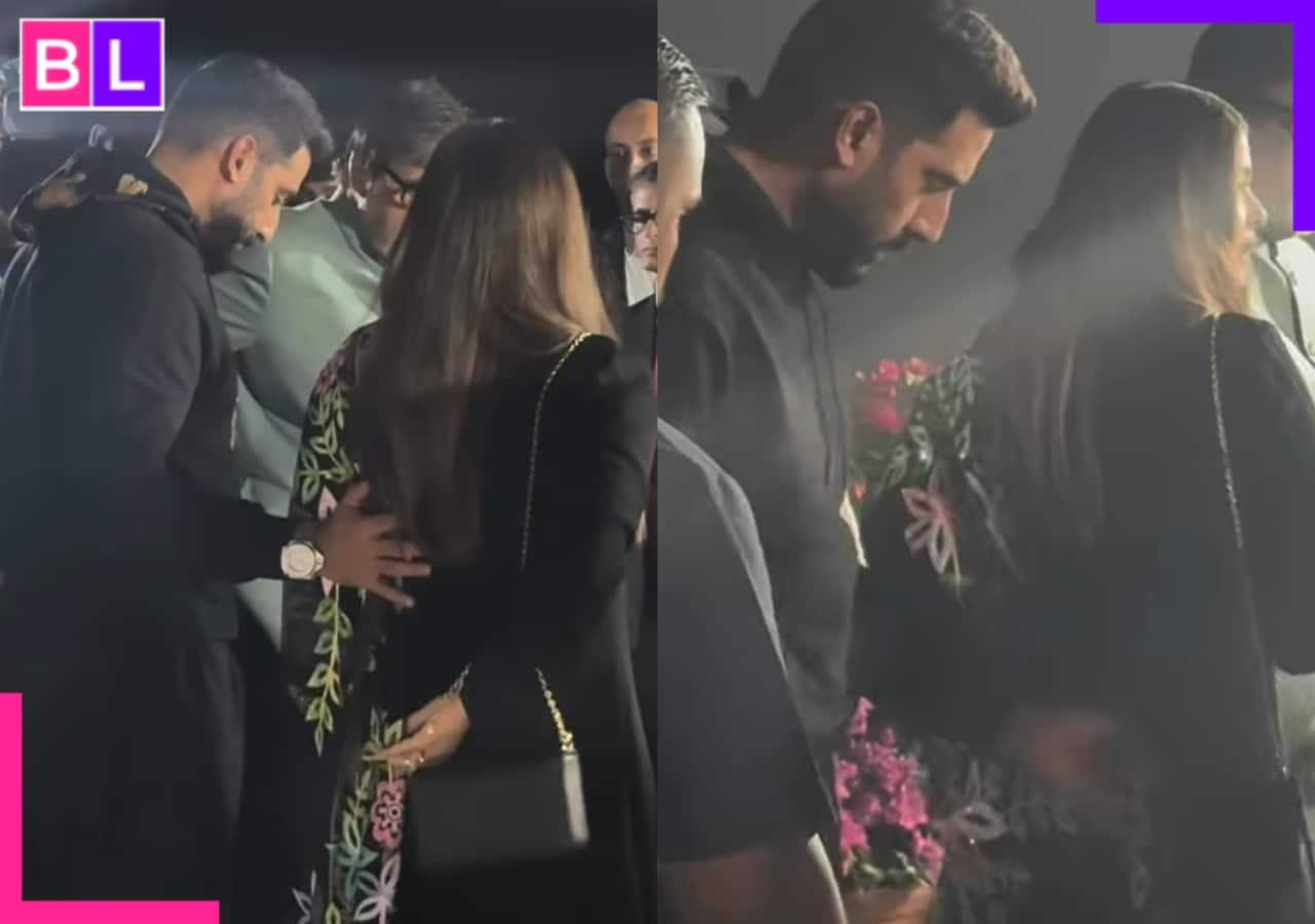 Abhishek Bachchan turns protective for Aishwarya Rai, holds her dupatta in viral video from school event