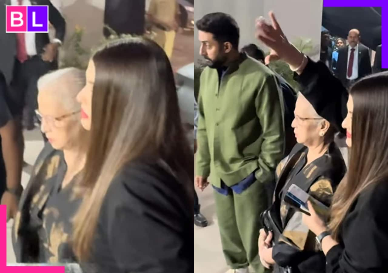 Abhishek Bachchan, Aishwarya Rai and her mother arrive by the same car at Aaradhya’s school event, watch