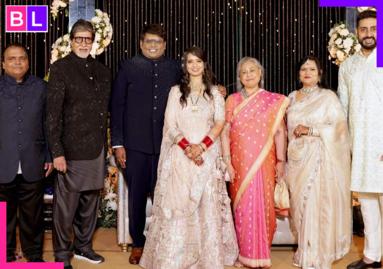 Abhishek Bachchan attends a wedding reception with Amitabh Bachchan and Jaya Bachchan; Aishwarya Rai gives it a miss