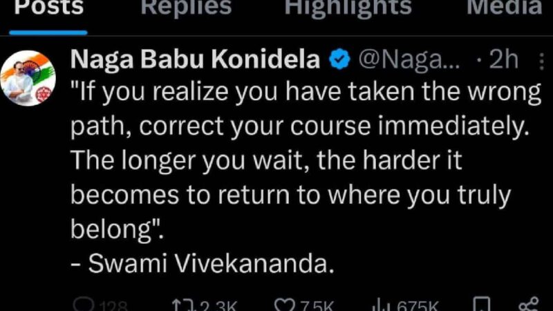 Naga Babu’s Cryptic Tweet Causes ‘Wildfire’ On Social Media