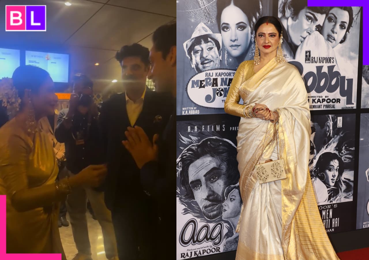 Rekha shares a candid moment with Amitabh Bachchan’s grandson Agastya Nanda at Raj Kapoor Film Festival; watch viral video