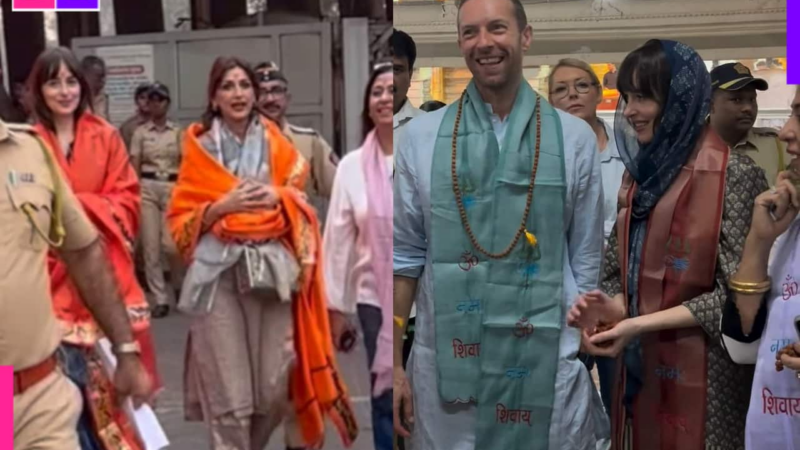 Dakota Johnson bonds with Sonali Bendre, Gayatri Joshi as she visits Siddhivinayak temple ahead of Coldplay concert [Watch Video]