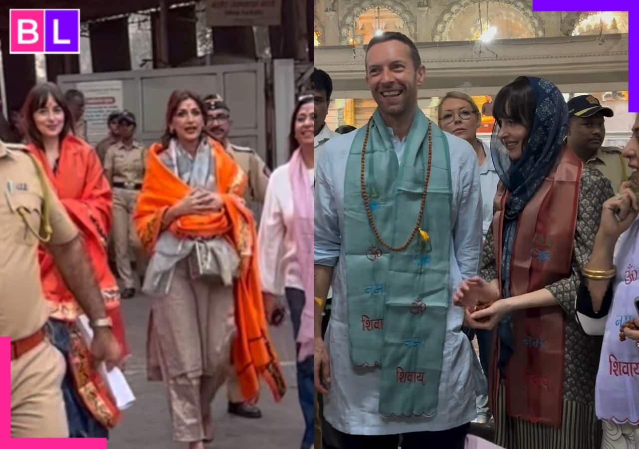 Dakota Johnson bonds with Sonali Bendre, Gayatri Joshi as she visits Siddhivinayak temple ahead of Coldplay concert [Watch Video]