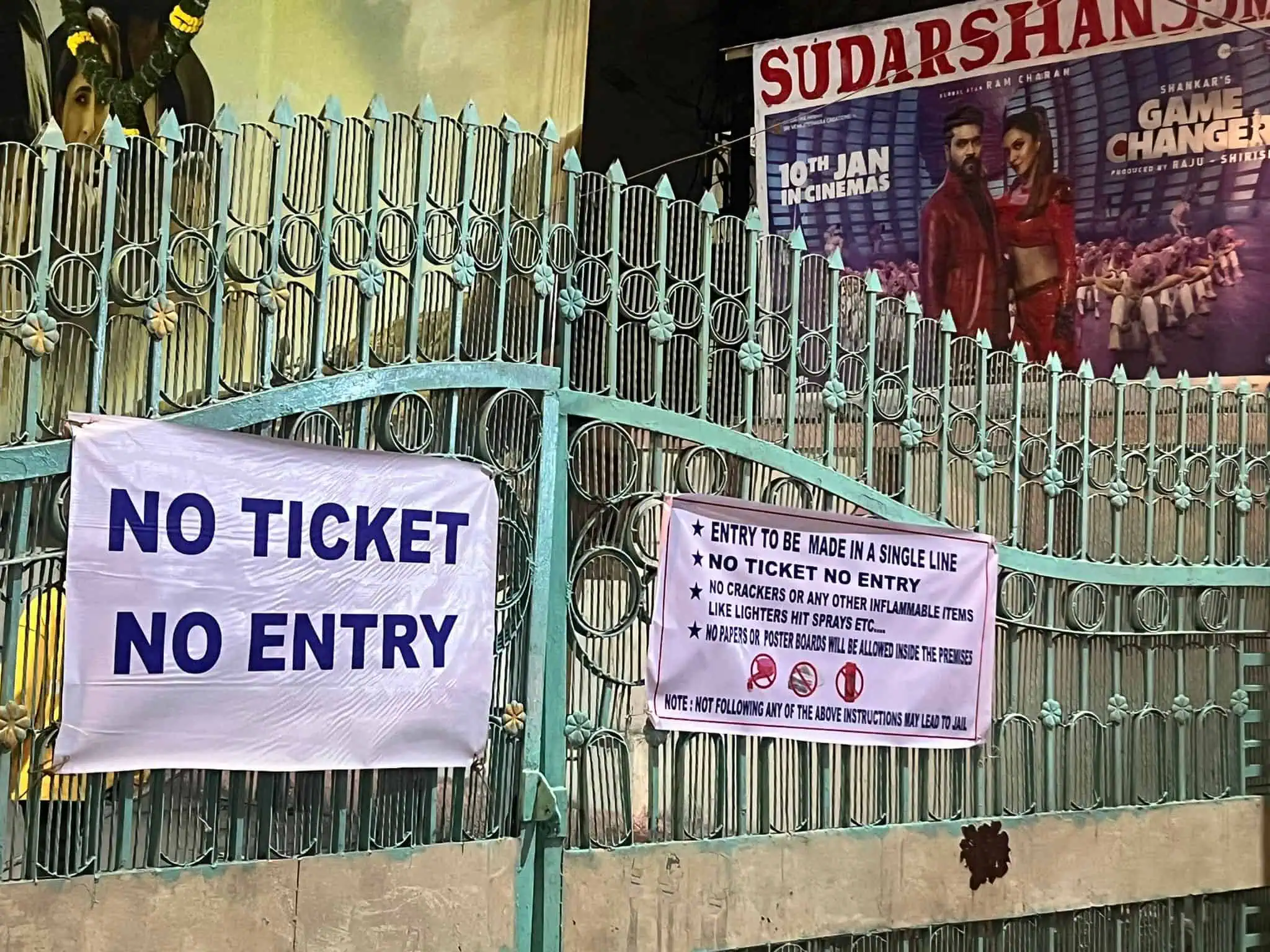 ‘No Ticket No Entry’ – RTC X Road Theater’s Sign Board