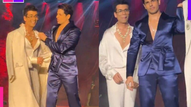 Karan Johar shocks fans with drastic weight loss as he hits the runway with Sidharth Malhotra; watch viral video