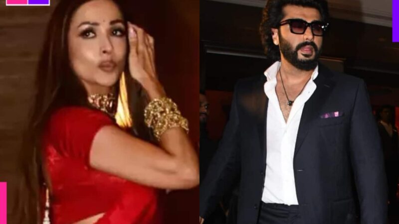 Malaika Arora, Arjun Kapoor reunite at a friend’s engagement party, diva looks gorgeous in a red saree [Watch]