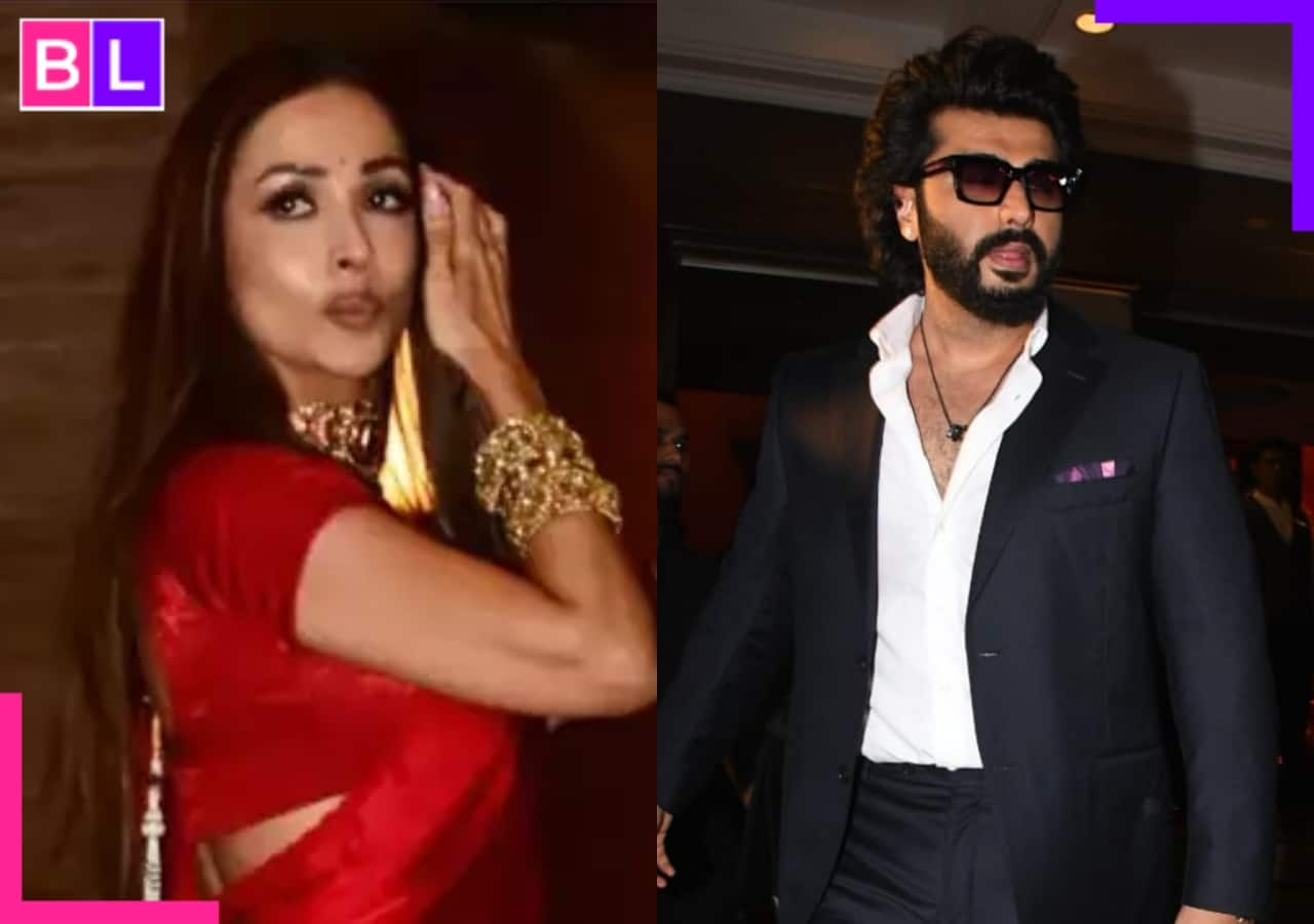 Malaika Arora, Arjun Kapoor reunite at a friend’s engagement party, diva looks gorgeous in a red saree [Watch]