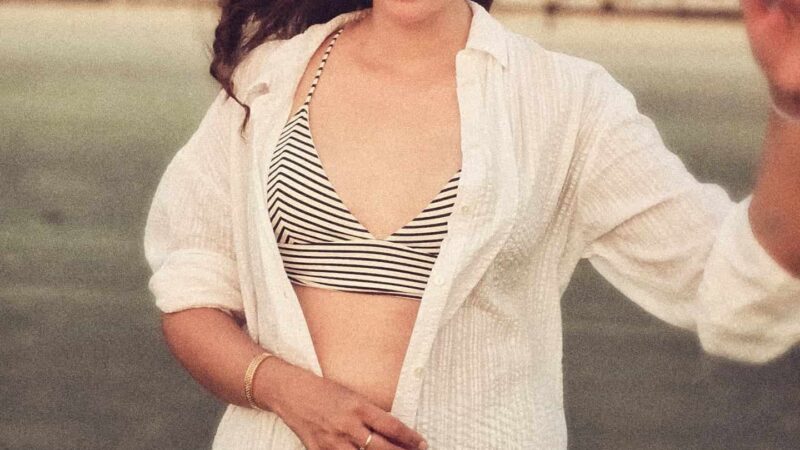 Hamsa Nandini’s Goa Getaway in Striped Monokini!