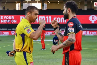 CSK vs RCB Match, MS Dhoni, Faf du Plessis, Virat Kohli, Ravindra Jadeja, Karn Sharma, Mitchell Santner, Shane Watson, Robin Uthappa, Rajvardhan, Hangargekar