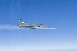 File photo of Tejas LCA AF MK1 testfiring Astra missile | PIB/MoD