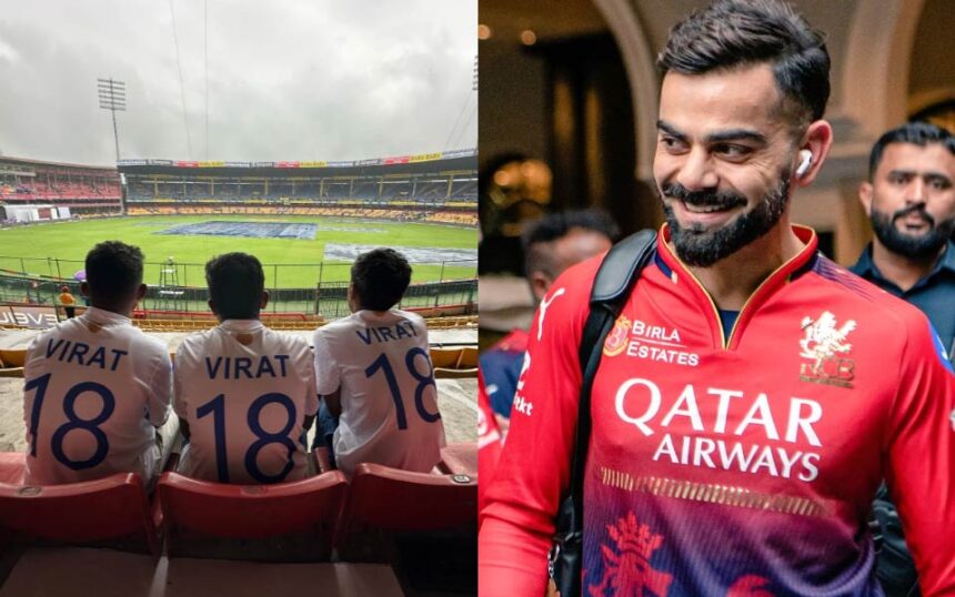 WATCH - Virat Kohli fans honour his Test legacy with special 'white jerseys' ahead of RCB vs KKR IPL 2025 clash