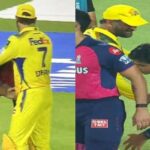 14-Year-Old Vaibhav Suryavanshi Touches MS Dhoni’s Feet After RR vs CSK Clash, Video Goes Viral - Watch