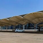 A deserted Chandigarh airport as operations were shut because of the India-Pakistan conflict