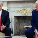 U.S. President Donald Trump meets with Israeli Prime Minister Benjamin Netanyahu in the Oval Office at the White House in Washington, U.S., April 7, 2025 | Reuters