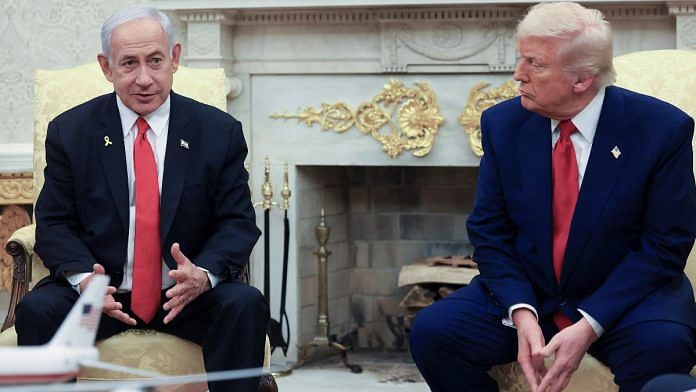 U.S. President Donald Trump meets with Israeli Prime Minister Benjamin Netanyahu in the Oval Office at the White House in Washington, U.S., April 7, 2025 | Reuters