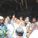 Minister Mohammad Ali Shabbir inspects the the tragic fire site of Gulzar Houz, where 17 members of a family lost their lives | Photo: Via X, @mohdalishabbir
