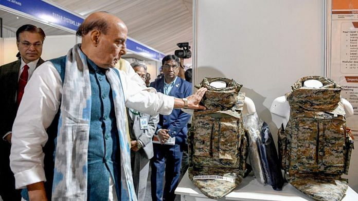 Defence Minister Rajnath Singh at the DRDO-MHA Collaboration Conference-cum-Exhibition | representational image | ANI