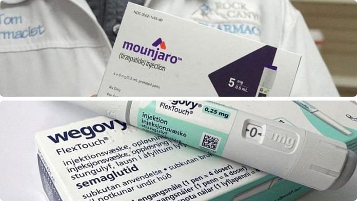 File photo: A box of Mounjaro (tirzepatide injection) and a box of Wegovy (semaglutide injection) | Reuters