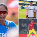 (Clockwise from left) India captain Harmanpreet Kaur, Sree Charani and Kashvee Gautam who made their debuts earlier in the tri-series, and Kranti Goud who is the latest debutant. Images: Sportzpics / BCCI Women