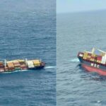 The ship departed Kerala's Vizhinjam Port on May 23 and was scheduled to reach Kochi on Saturday, but reported a 26-degree list around 1:25 pm. (Source: Special Arrangement)