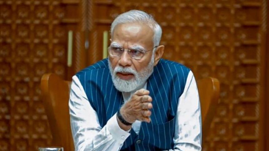 Prime Minister Narendra Modi during a meeting with Union Defence Minister Rajnath Singh, Union External Affairs Minister S Jaishankar, Chief of Defence Staff (CDS) General Anil Chauhan, Foreign Secretary Vikram Misri and others, after the announcement of ceasefire between India and Pakistan, in New Delhi. (PTI Photo)