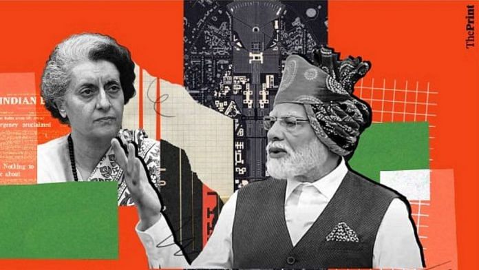 Modi and Indira representative image