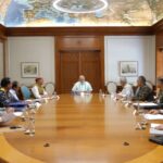 Prime Minister Narendra Modi holds meeting with Union Ministers, top defence officials at his residence in New Delhi on Saturday