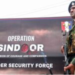 Punjab Border Security Force (BSF) personnel stands guard during a demonstration on how they foiled a major infiltration bid in the Samba sector during Operation Sindoor, in Samba on Wednesday. (ANI Photo)