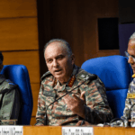 Air Marshal AK Bharti, DGMO Lieutenant General Rajiv Ghai, and Vice Admiral AN Pramod during the press conference on Operation Sindoor, in New Delhi on Sunday | ANI