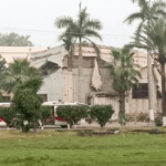 A damaged building after it was hit by Indian strike in Pakistan's Muridke.| Reuters Video/ANI