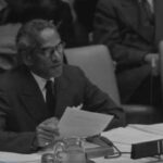 Krishna Menon delivering UN speech in 1957