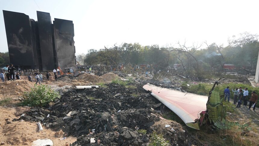 Air India crash: The debris of the Air India airplane that had crashed in Ahmedabad on Thursday afternoon