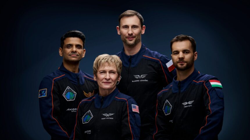 The crew will travel to the ISS on a SpaceX Dragon spacecraft and is scheduled to spend up to 14 days aboard the orbiting laboratory.
