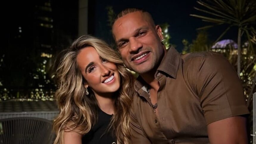 Shikhar Dhawan and Sophie Shine on their first meeting