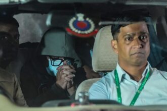 Gaurav Luthra, co-owner of Goa's Birch by Romeo Lane nightclub where a massive fire killed 25 people, being produced before the Patiala House Court, in New Delhi, Tuesday, Dec. 16, 2025. He, along with his brother Saurabh Luthra, was deported from Thailand on Tuesday and taken into custody by Delhi and Goa police as soon as they landed in Delhi. (PTI Photo)