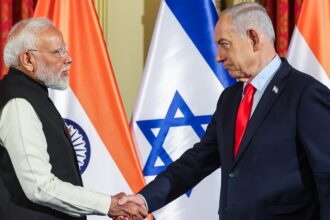 PM Modi and Israeli PM Benjamin Netanyahu at a joint press meet