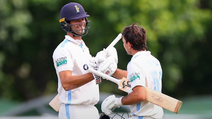 Stephan Muller (R) remained unbeaten on 272 while Hugo Burdon (340) perished attempting to surpass the highest score in grade cricket, etched in Australia opener Matt Renshaw’s name (344). (Instagram: Queensland Cricket)