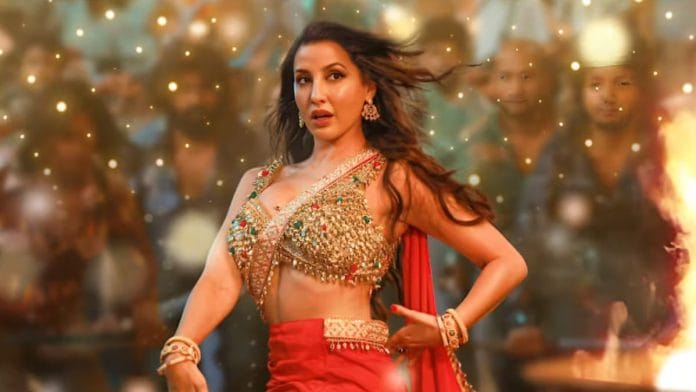 Nora Fatehi in a still from the video of Sarke Chunar Teri Sarke.