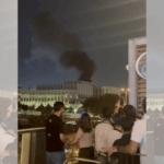 Smoke billows from an area near the US Consulate in Dubai, amid the US-Israeli conflict with Iran on 3 March 2026 | Screenshot | Social media