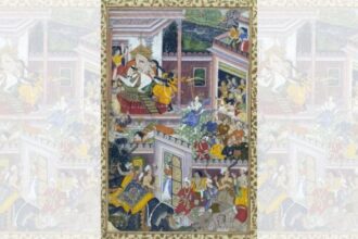 A Mughal painting of Krishna killing the evil king of Mathura Kansa | Commons