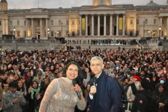 London’s Mayor Sadiq Khan at the Trafalgar Square Iftar | X