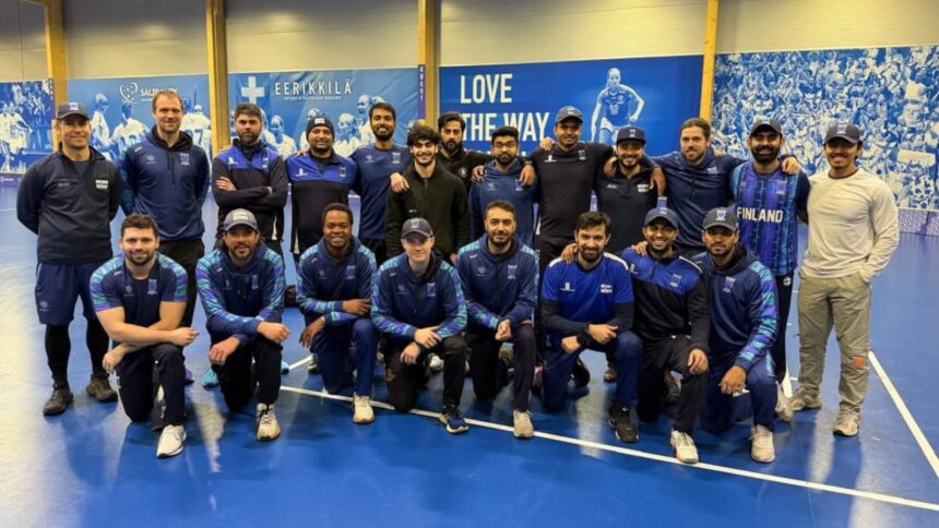 Players of Finland Cricket team in action during a camp at Eerikkilä. (PHOTO: Finland Cricket/Insta)