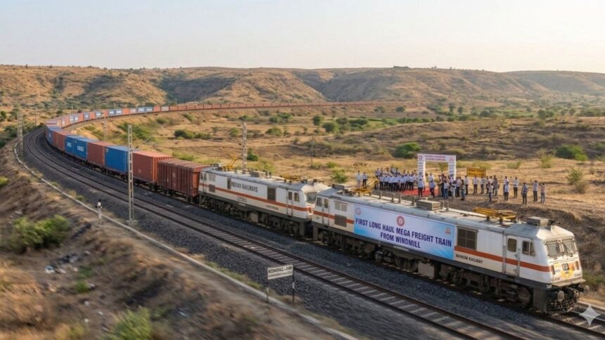 Rajkot Division runs first 87-wagon freight train, earns Rs 40 lakh (Image: DRM Rajkot Division)