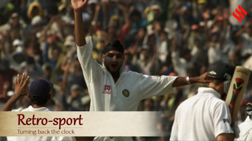 On this day in 2001, Harbhajan Singh became the first Indian to bag a Test hat-trick, flooring Australia in Kolkata. (BCCI)
